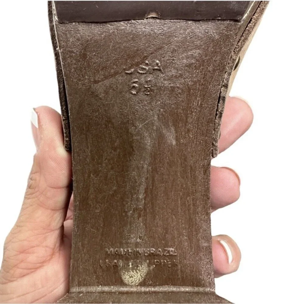 Vintage 1980's Candies Original Sandals High Heels Slides Brown Womens Size 6.5 - Picture 8 of 8